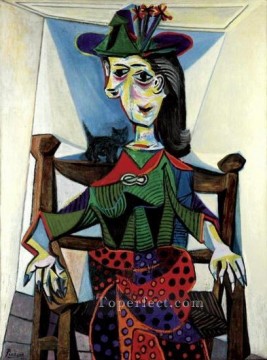 cat cats Painting - Dora Maar with the cat 1941 Pablo Picasso